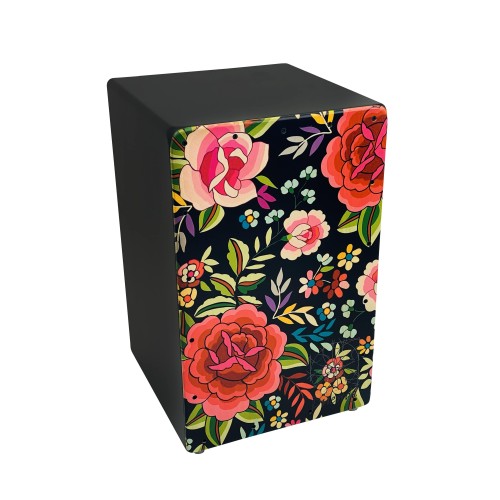 Cajón Flamenco Original Diseño Flores Mantón de Manila