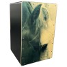 Cajón Flamenco Caballo Nergro y blanco